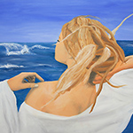 Acrylbild Frau am Meer